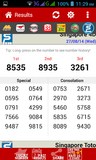 Singapore 4d past result